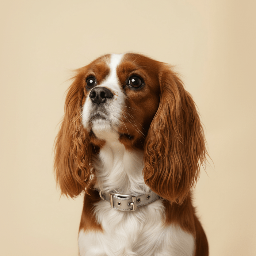 Silver apple leather dog collar