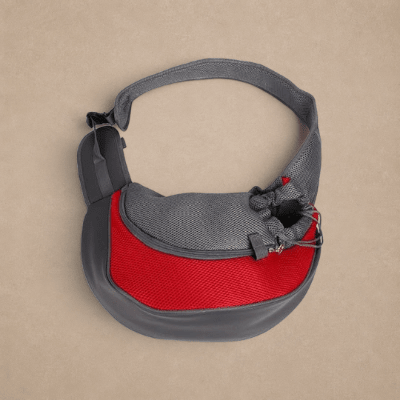 Small Dog Pet Carrier Messenger Style Black Red & Grey 2 Sizes