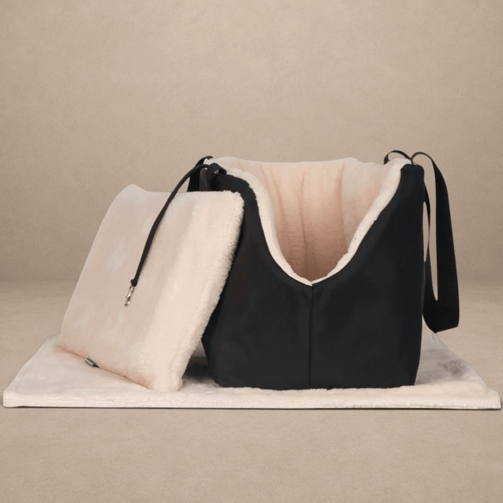 Soho Poms Black & Pink Luxury Rainy Bear Dog Carrier