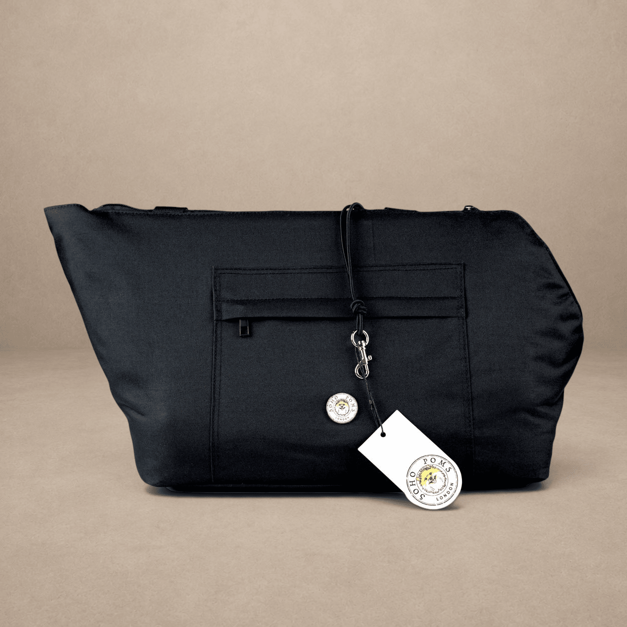 Soho Poms Compton Black & Cream Pet Carrier - Ideal for Dogs & Cats