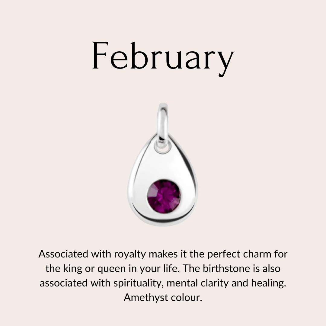 Sterling silver birthstone collar charm
