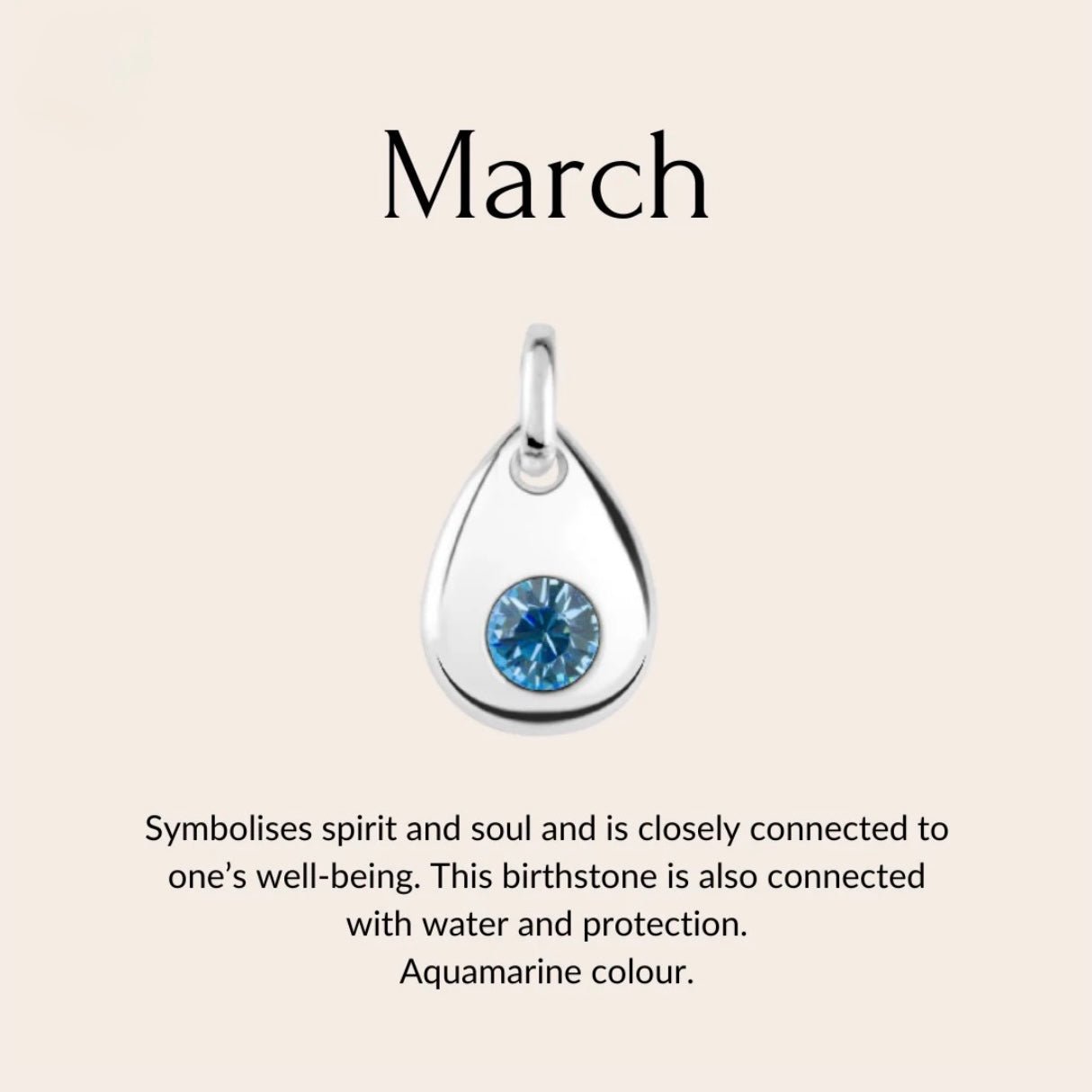 Sterling silver birthstone collar charm