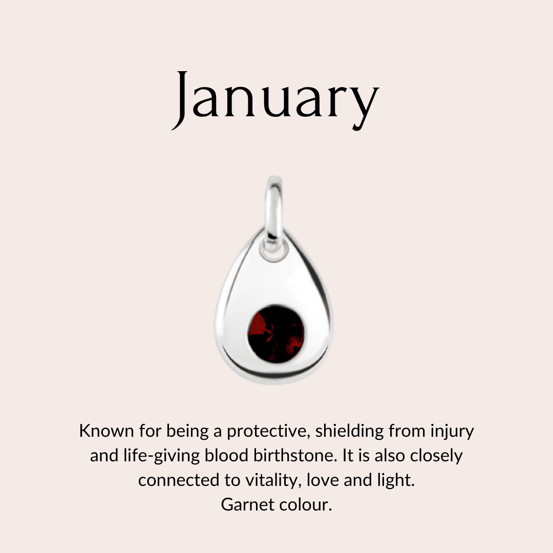 Sterling silver birthstone collar charm