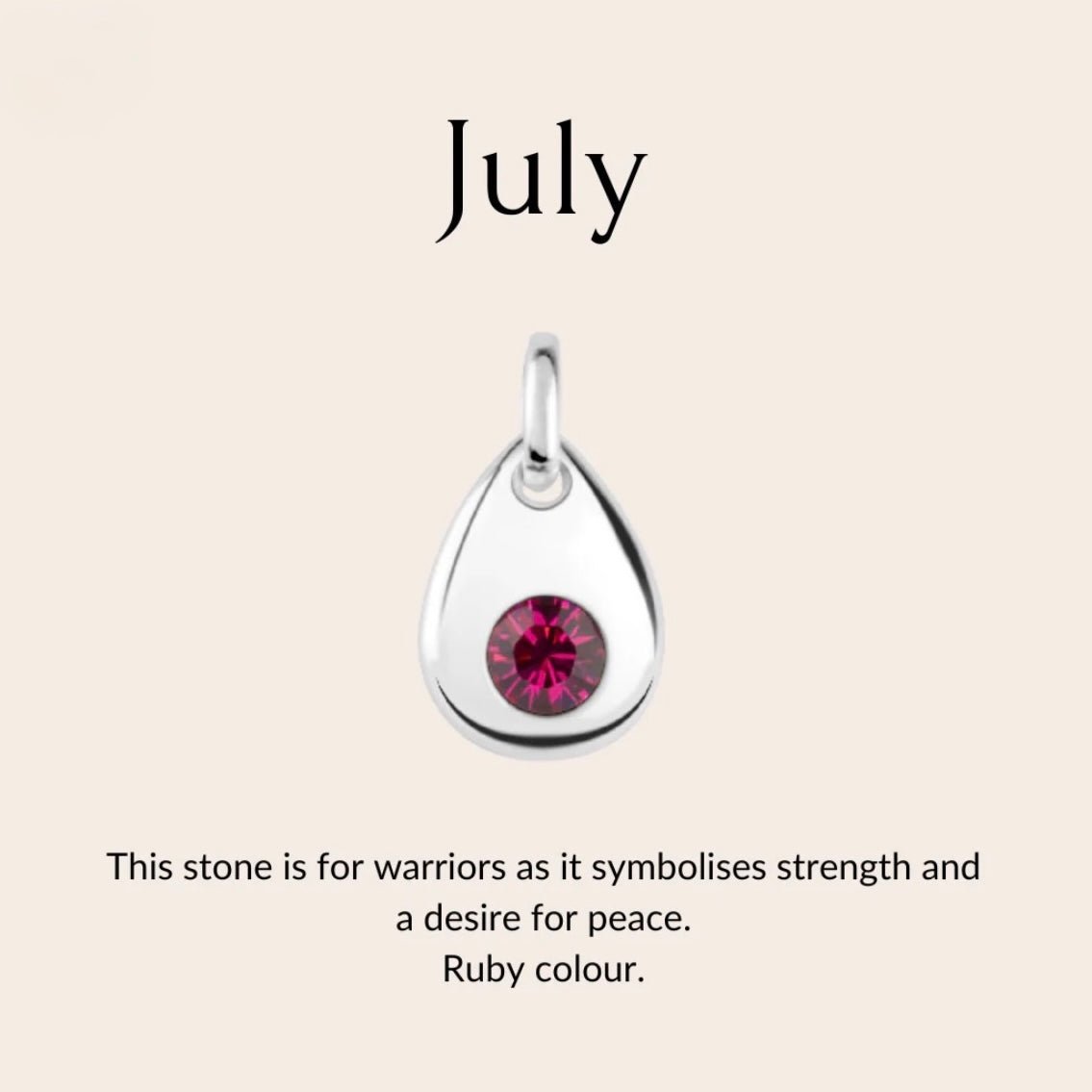 Sterling silver birthstone collar charm