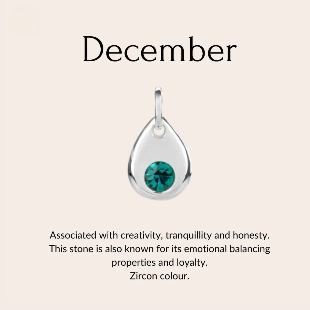 Sterling silver birthstone collar charm