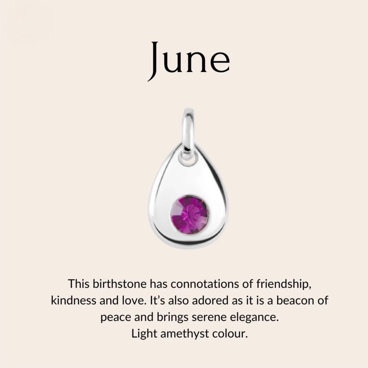 Sterling silver birthstone collar charm
