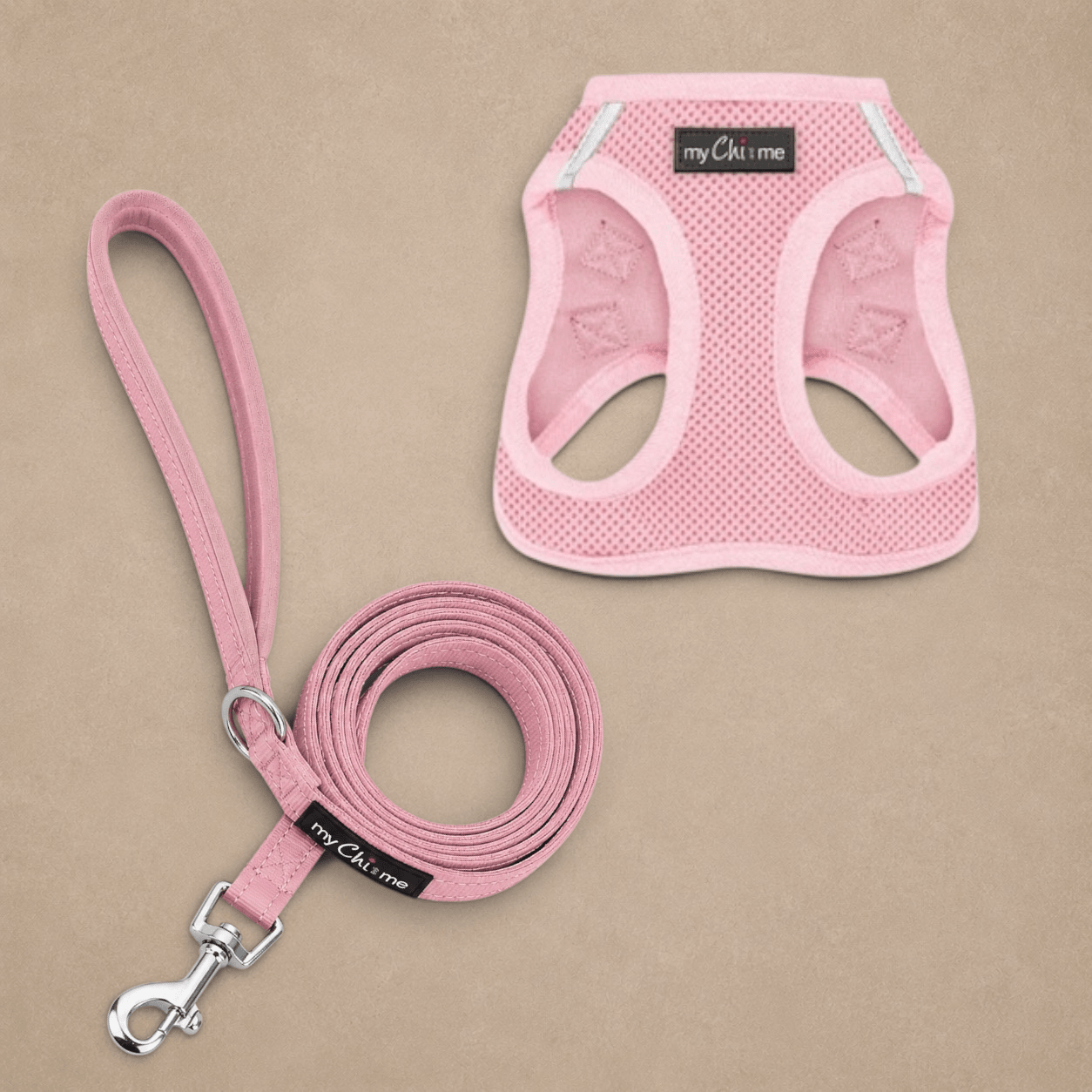 Tiny Trails Reflective 15mm Webbing Lead with Neoprene Handle Lining Pink
