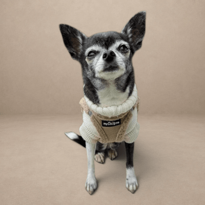 Tiny Trails Step In Soft Touch Suede Effect Faux Fur Lined Puppy and Small Dog Harness Caramel