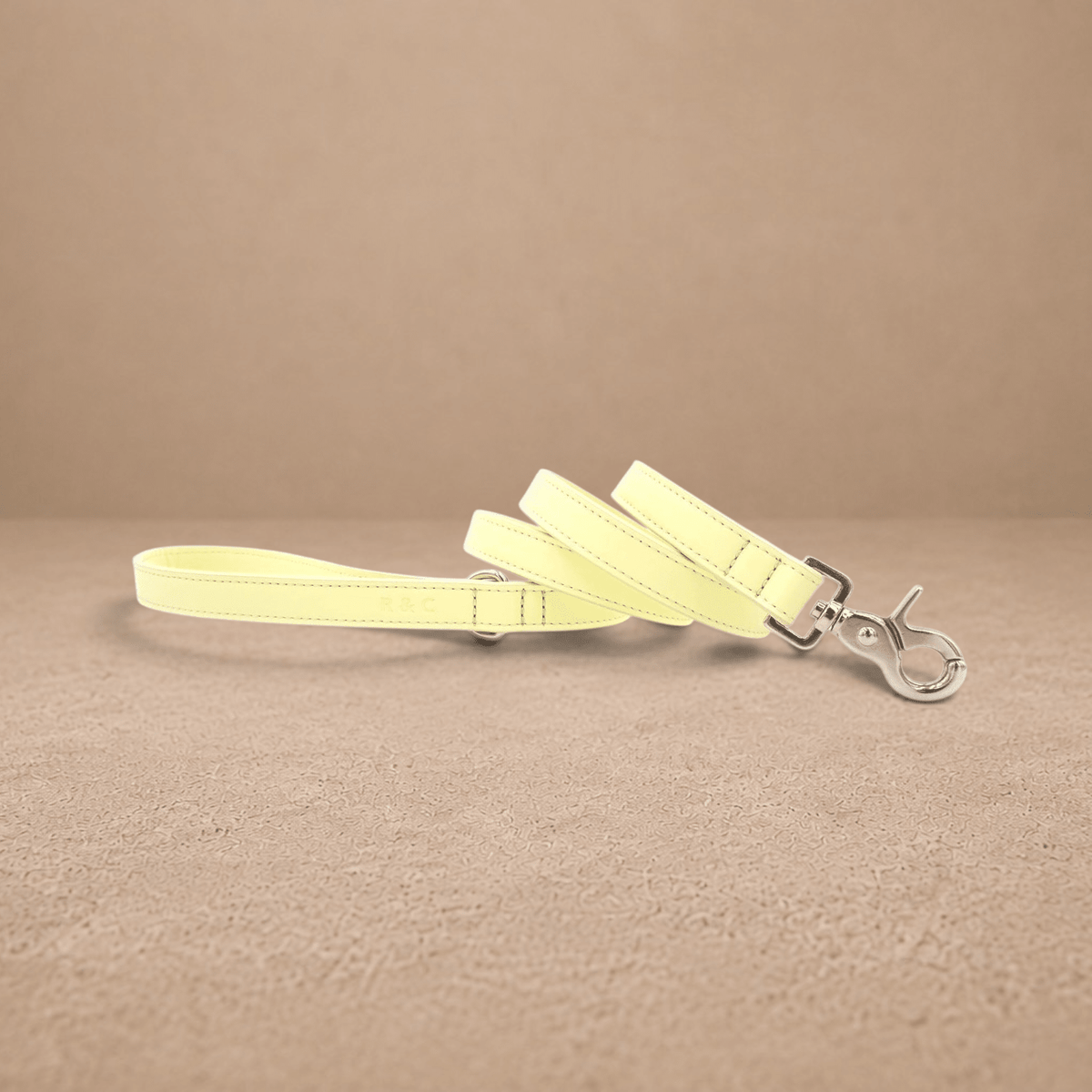 Yellow Leather Dog Lead